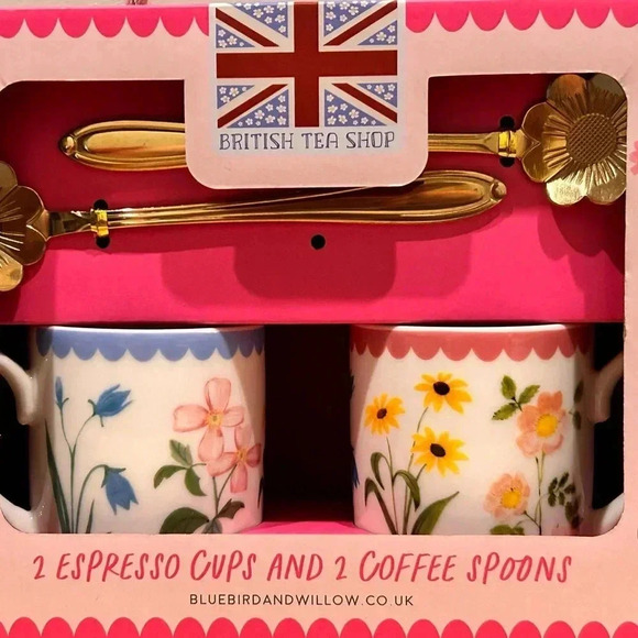 BRITISH TEA SHOP ESPRESSO CUP SET. MADE BY BLUEBIRD & WILLOW - Picture 4 of 7